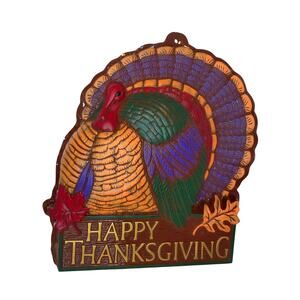 Vintage 3D Happy Thanksgiving Vacuform Molded Wall Hanging